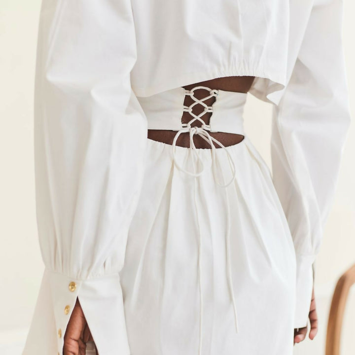 White Short Shirt Dress
