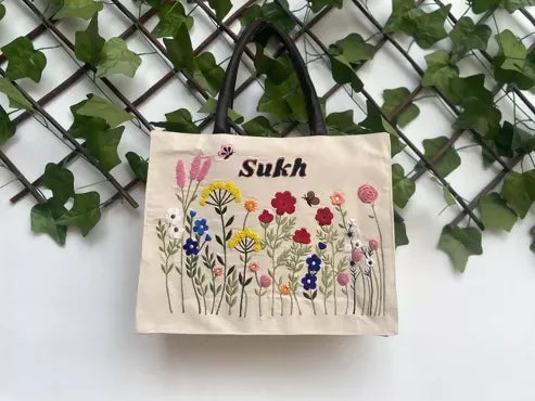 Floral Cascade Box Tote Bag