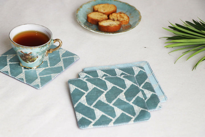Teal Blue Coaster Set Of 4