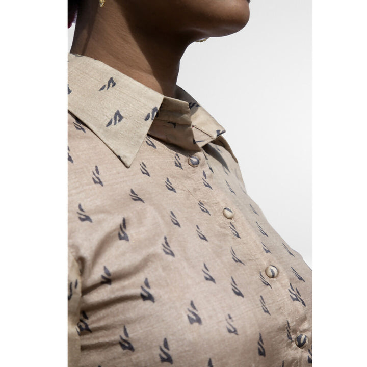 Beige Collar Shirt