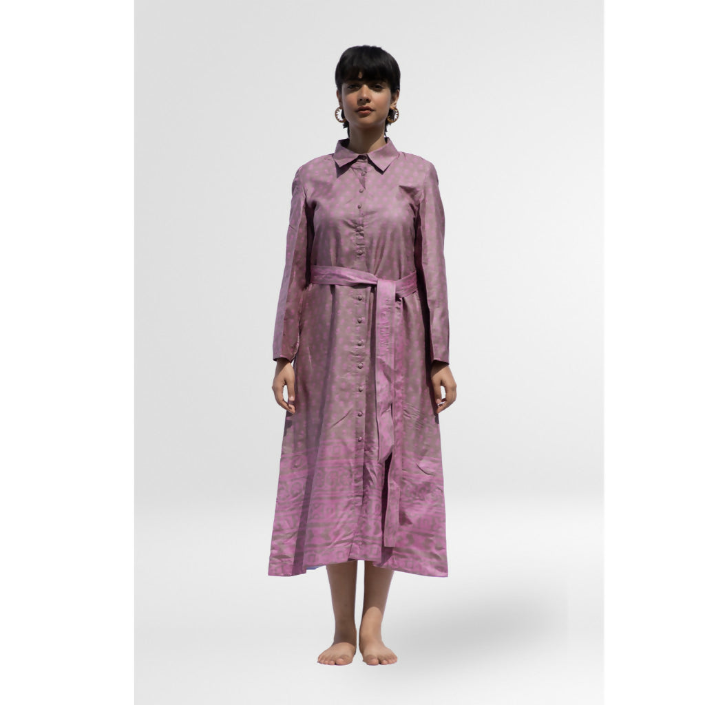 Pink Kunzite Shirt Collar Dress