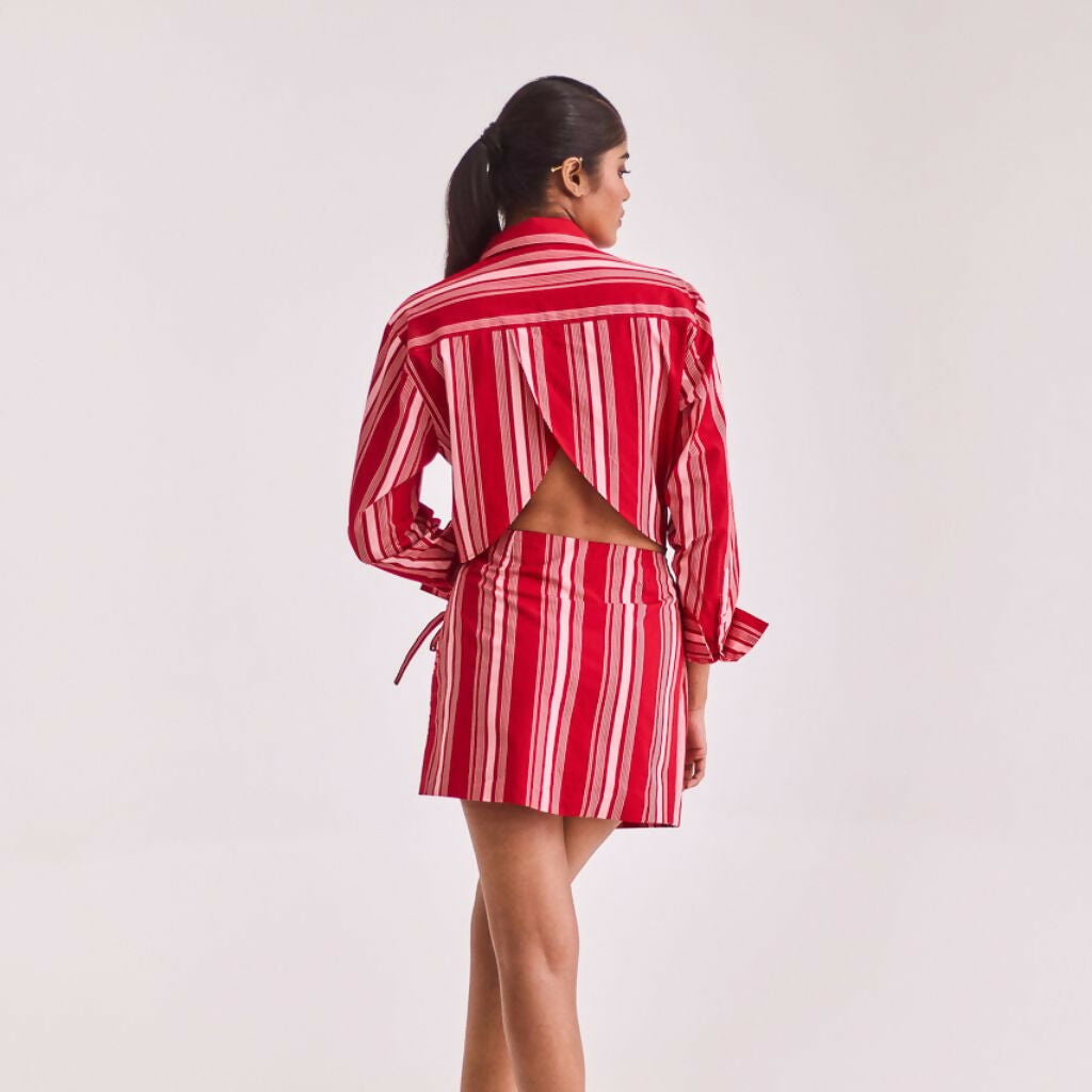 Red Shirt Short Dress