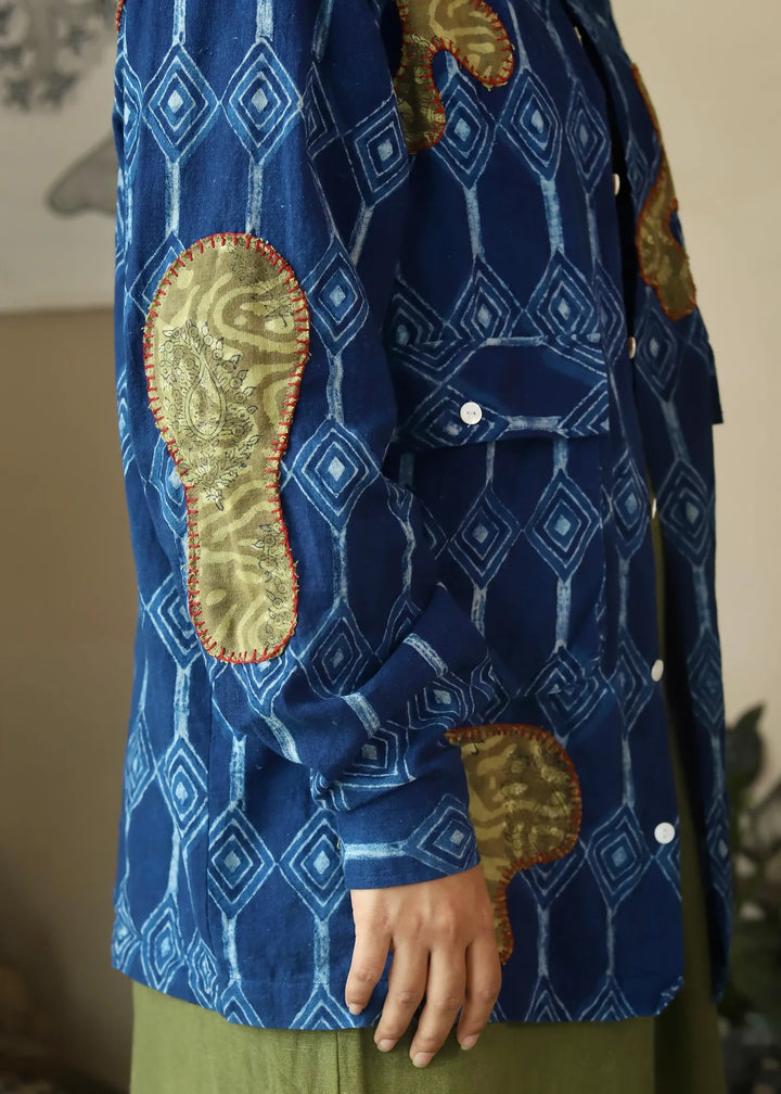 'Neel' Unisex Indigo Khadi Overshirt