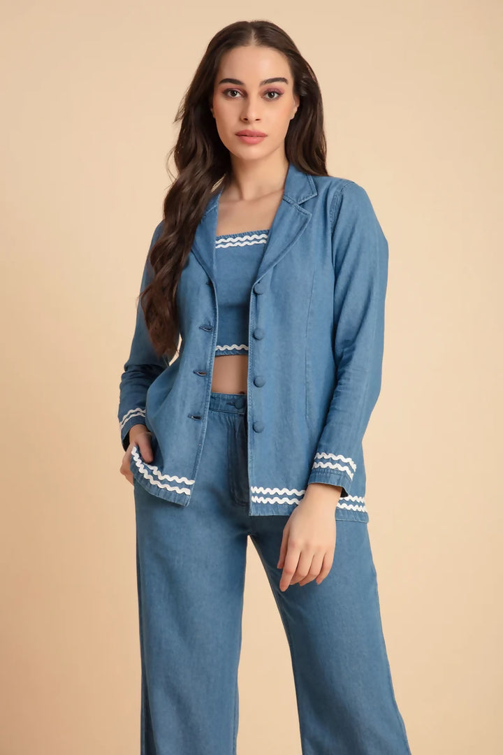 Denim Three Piece Coord Set
