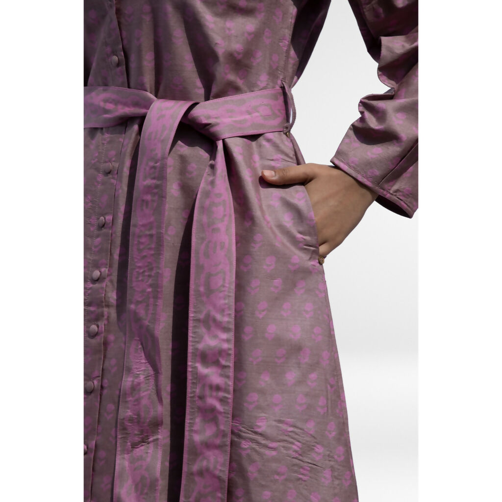 Pink Kunzite Shirt Collar Dress