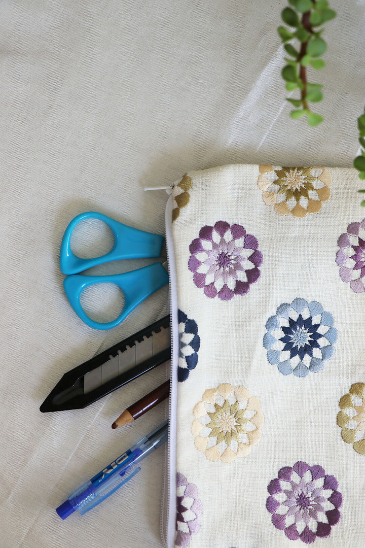 Embroidered Flower Multipurpose Pouch