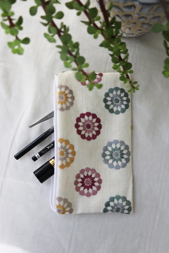 Multicolor Embroidered Flower Multipurpose Pouch