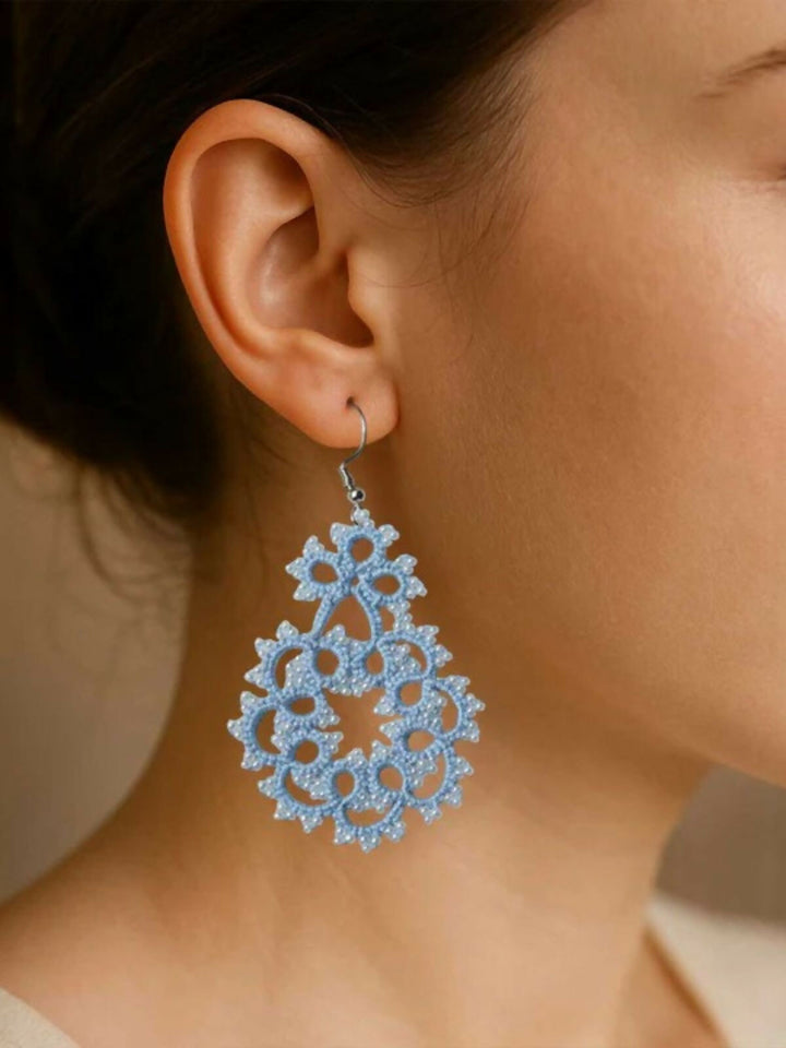 Icy Petal Cascade Earrings