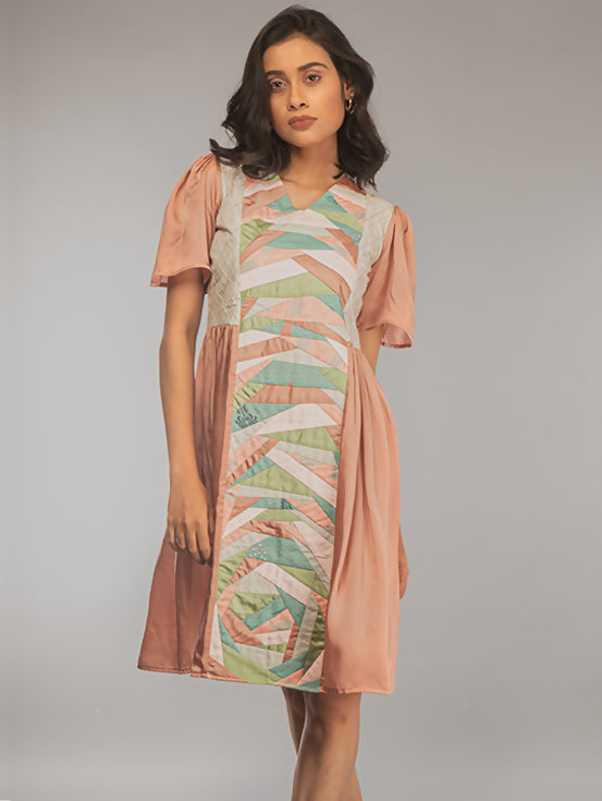 Patch Dress - Rose Gold