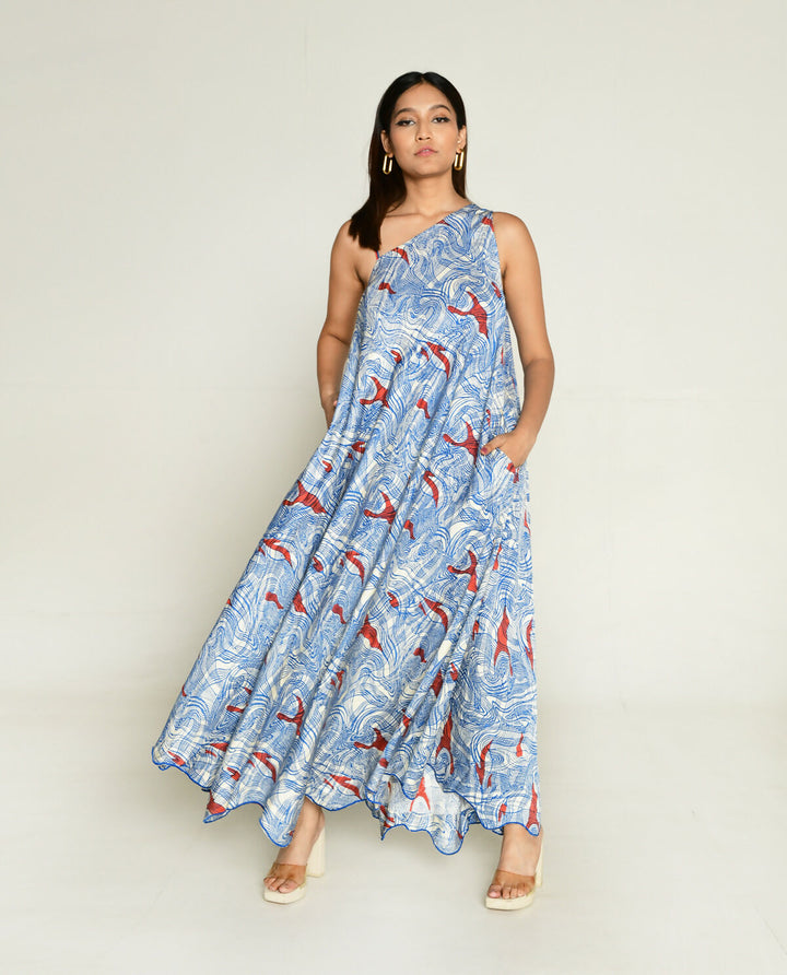 Ponzo One Shoulder Maxi Dress