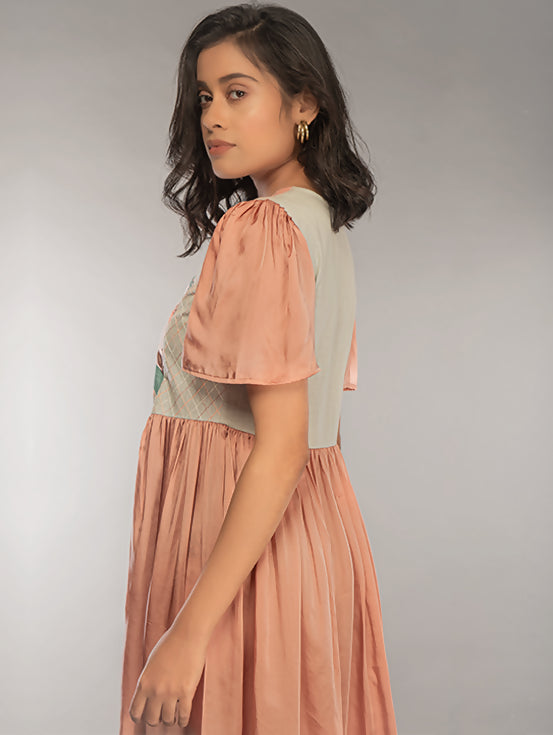 Patch Dress - Rose Gold