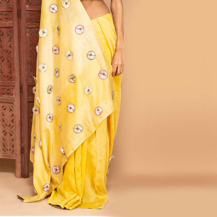 Divya Pushp Yellow Blossom Saree