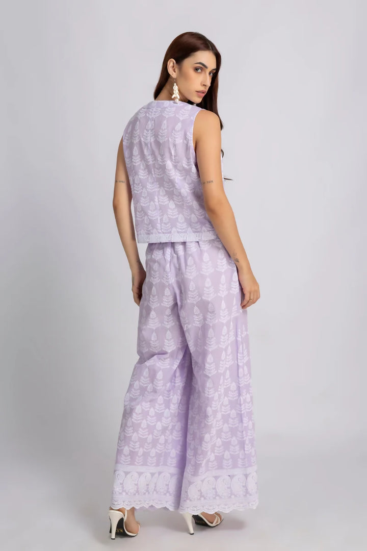 Lavender Embroidered Coord Set