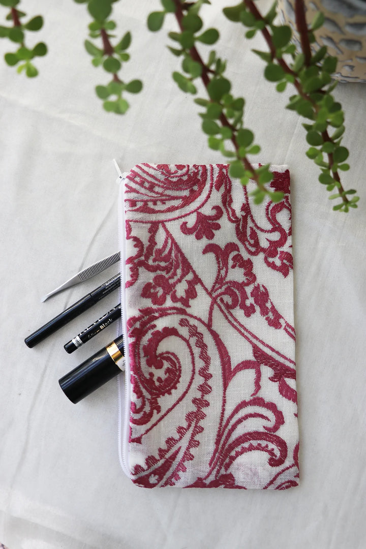 Pink Embroidered Multipurpose Pouch