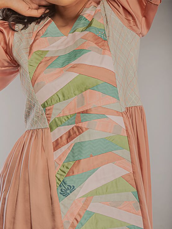 Patch Dress - Rose Gold