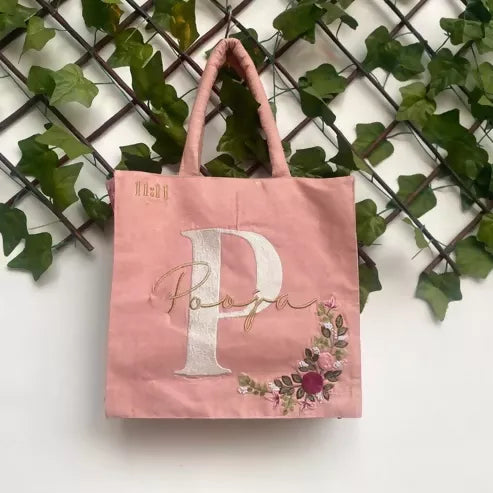 Personalized Peach Box Tote Bag