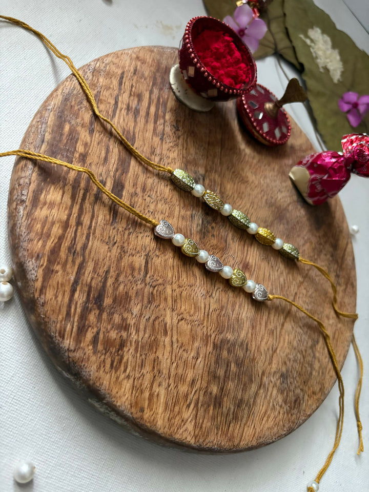 Yellow & Green Dilmil Rakhi - Set of 2