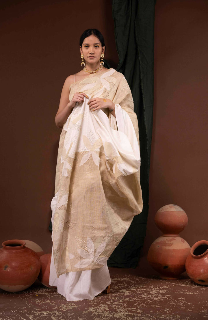 Ivory Jiyah Saree