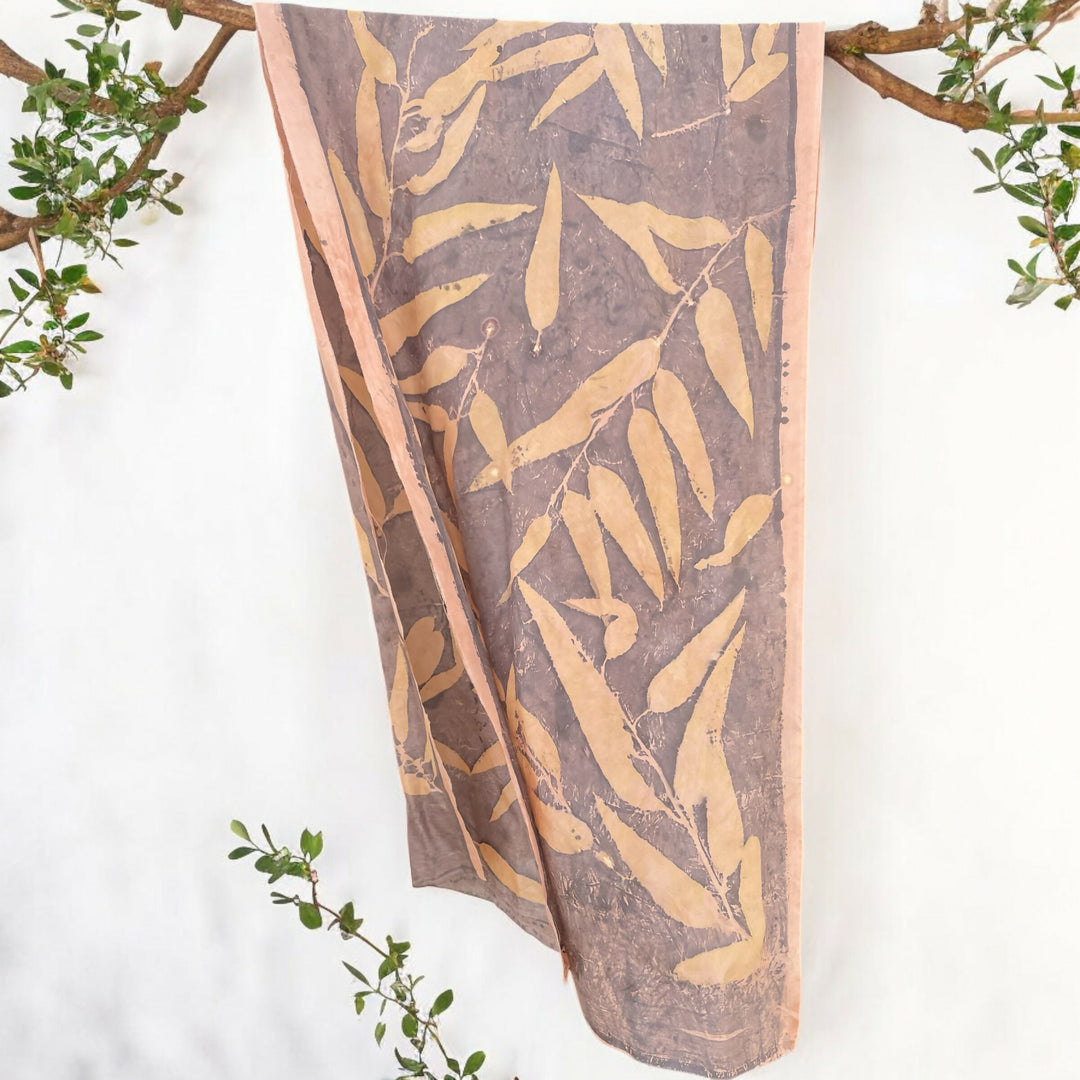 Eco-Printed Earthy Hues Stole
