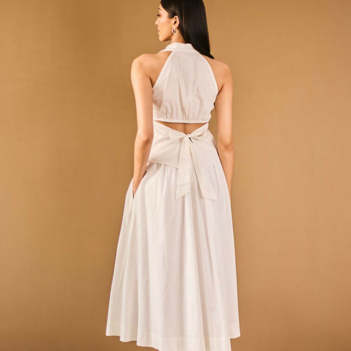 White Collar Top & Skirt Set

