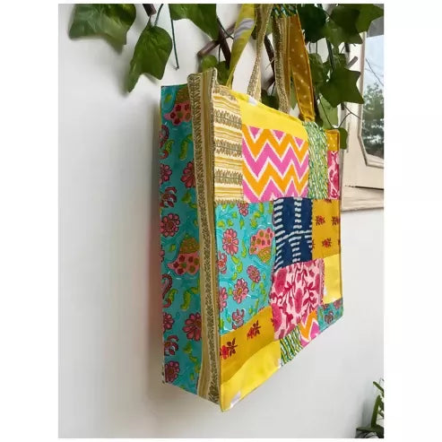 Multicolor Patchwork Tote Bag