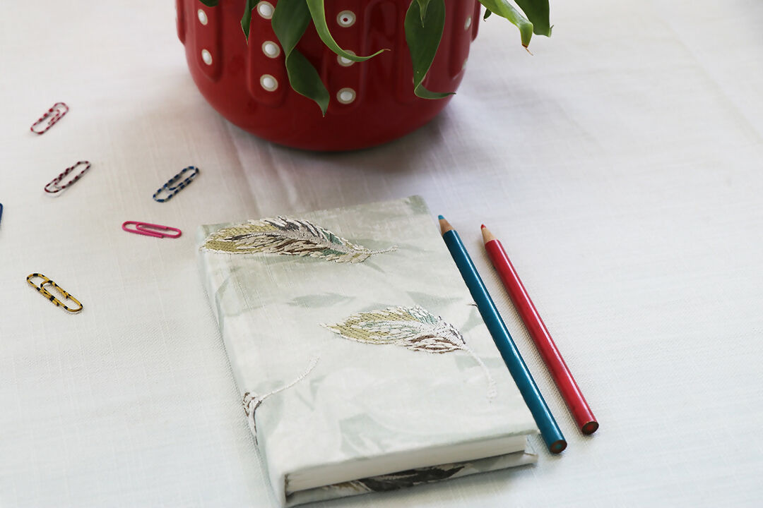 Green Feathers Mini Notebook