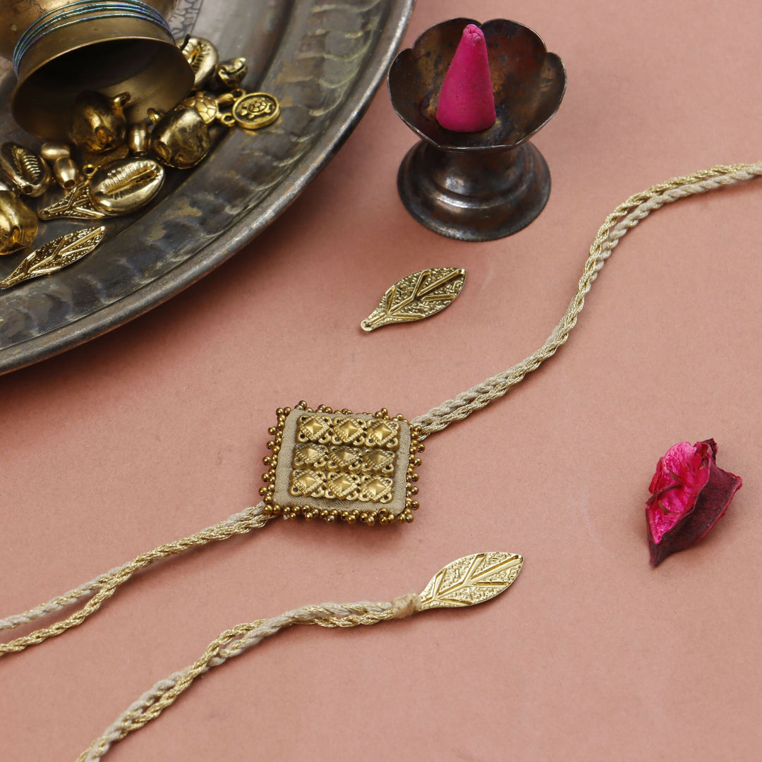 Magestic Square Handcrafted Rakhi - Set of 4