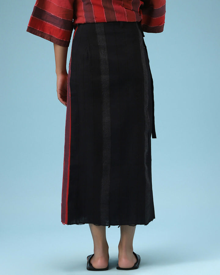 The Half Glazed Red-Black Skirt