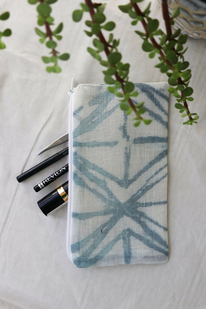 Blue Patterned Multipurpose Pouch