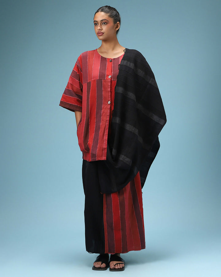 Deconstructed Sari In Black