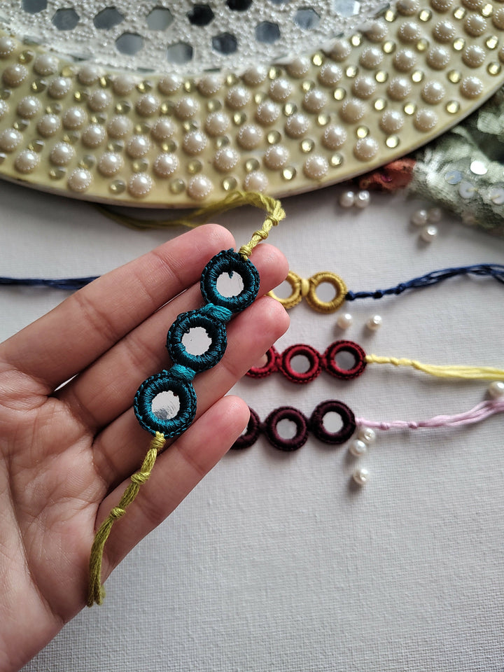 Crochet Mirror Rakhi - Set Of 4