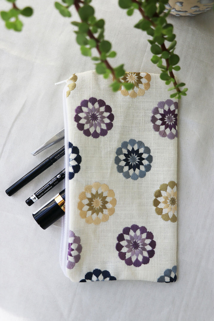 Embroidered Flower Multipurpose Pouch