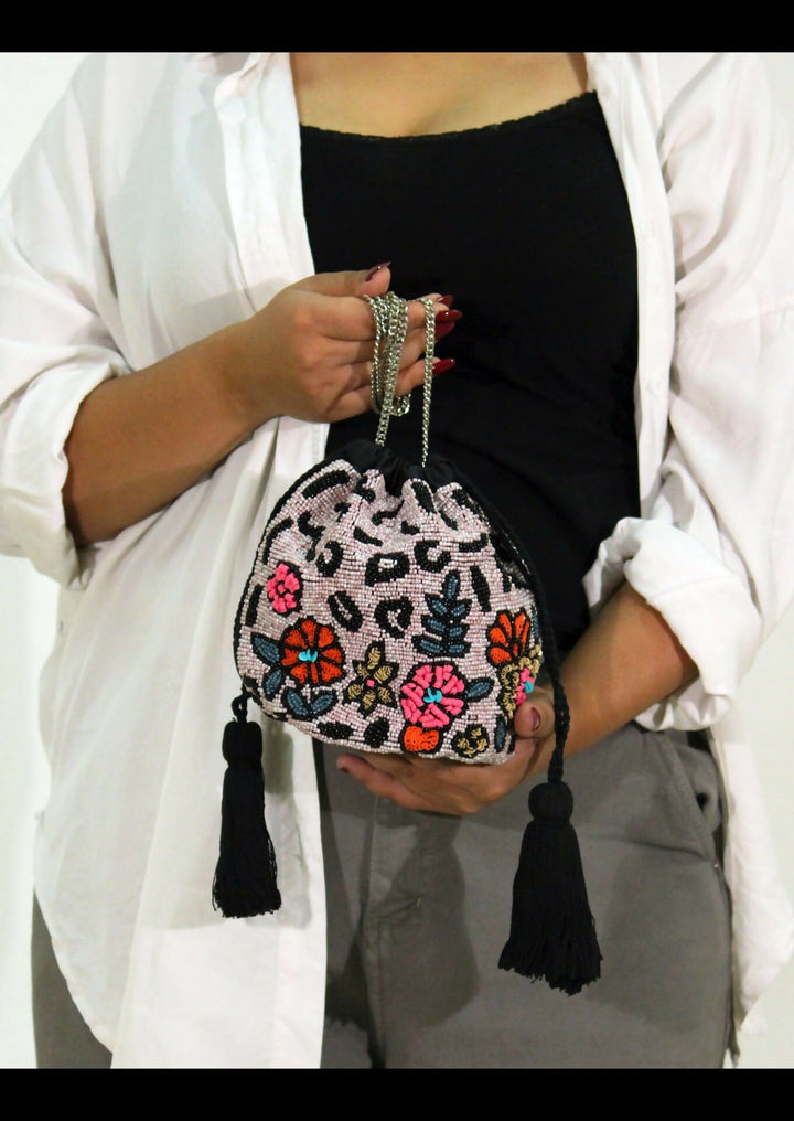 Flowerbed Beaded Bag
