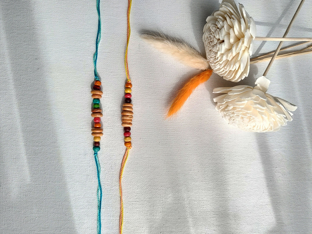 Colourful Beads Rakhi - Set of 2