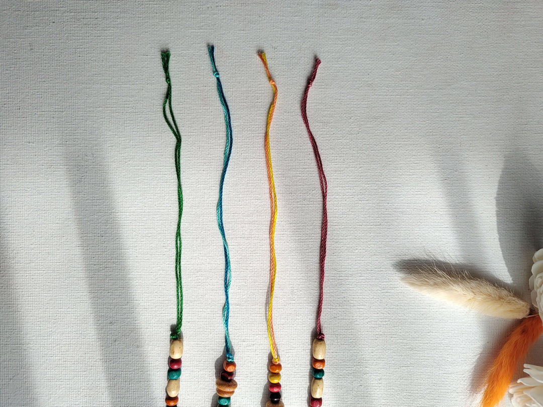 Wooden Bead Rakhi - Set of 4