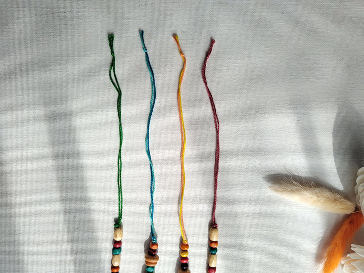 Wooden Bead Rakhi - Set of 4
