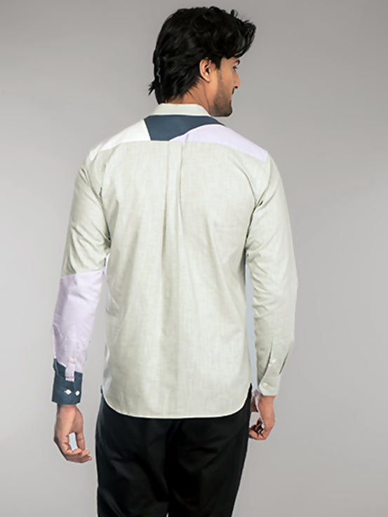 Patchwork Shirt - Grey