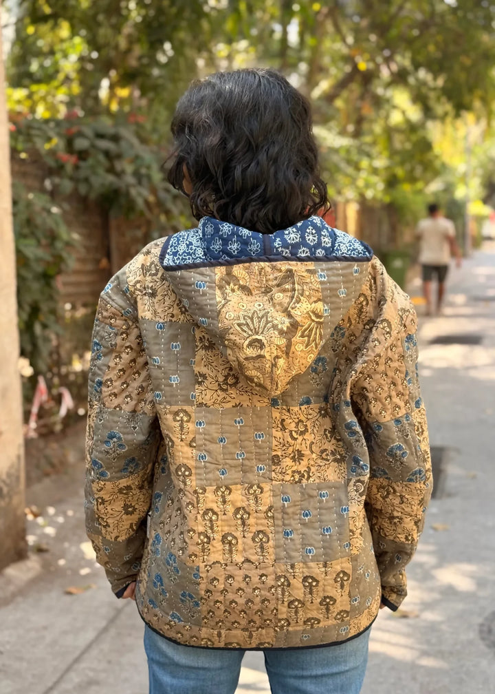 Vayu Reversible Hooded Jacket (Quilted) - Gulshan