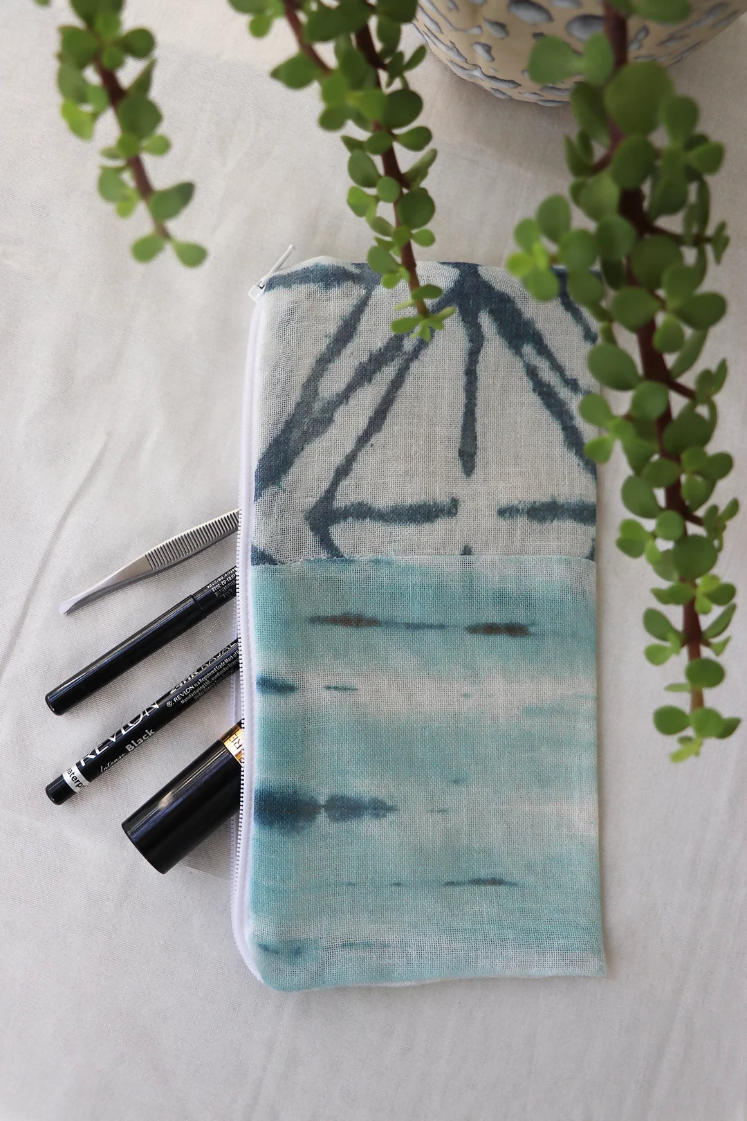 Blue Patchwork Printed Multipurpose Pouch