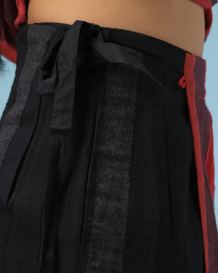 Deconstructed Sari In Black