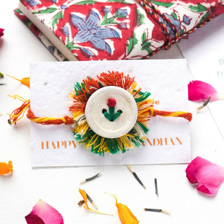 Tricolor Bloom Handmade Plantable Rakhi