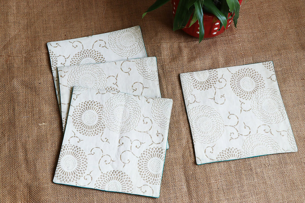 White Coaster Set Of 4