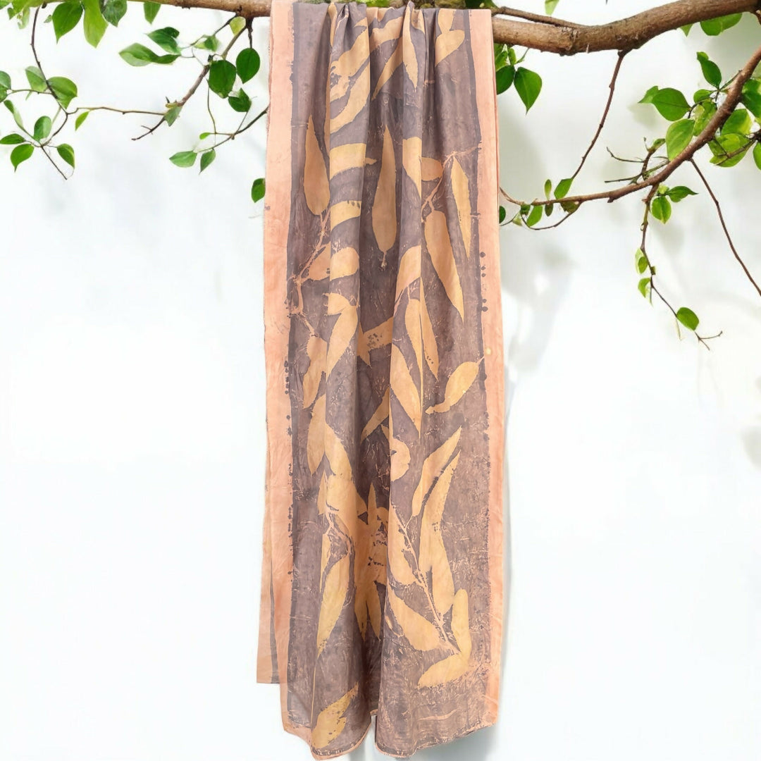 Eco-Printed Earthy Hues Stole
