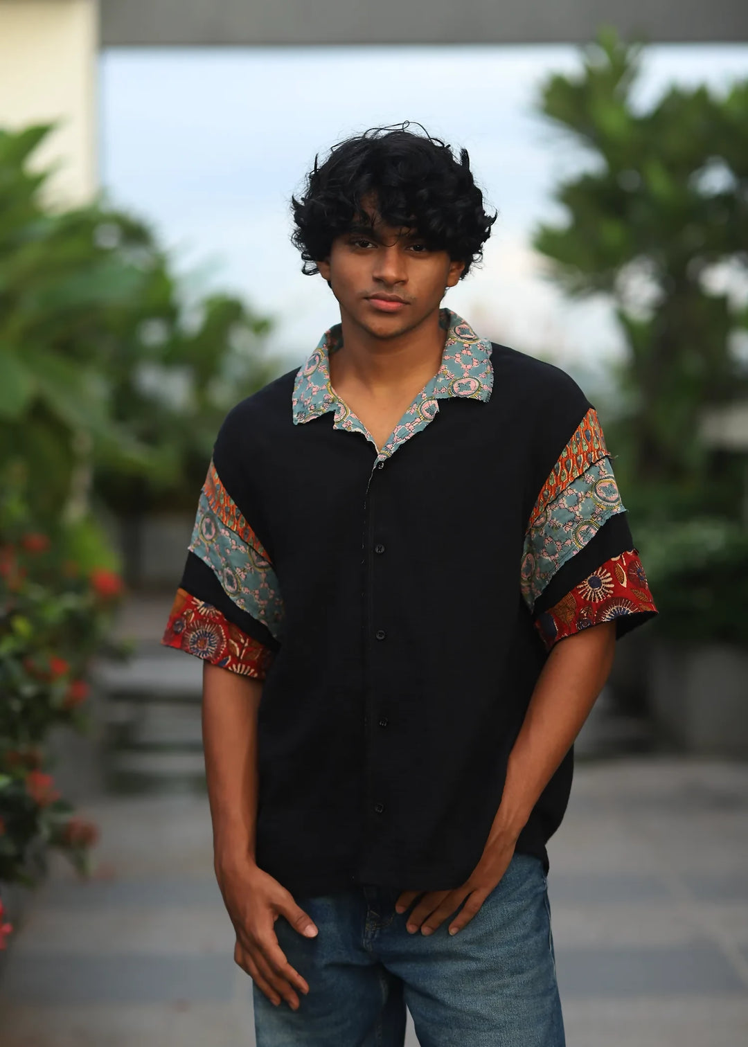 'Alankar' Unisex Resort Patchwork Shirt