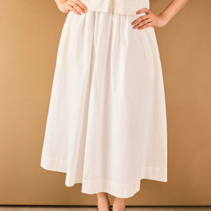 White Collar Top & Skirt Set
