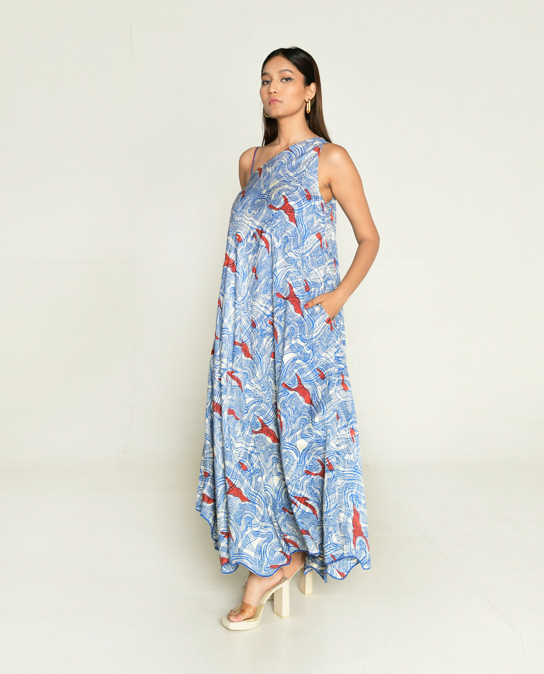 Ponzo One Shoulder Maxi Dress