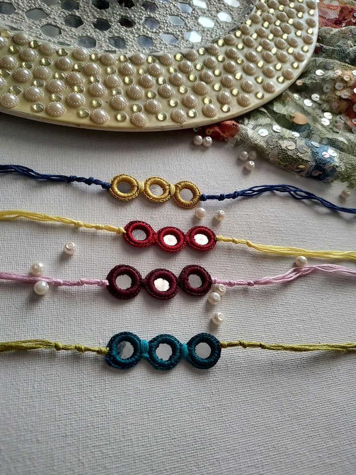 Crochet Mirror Rakhi - Set Of 4