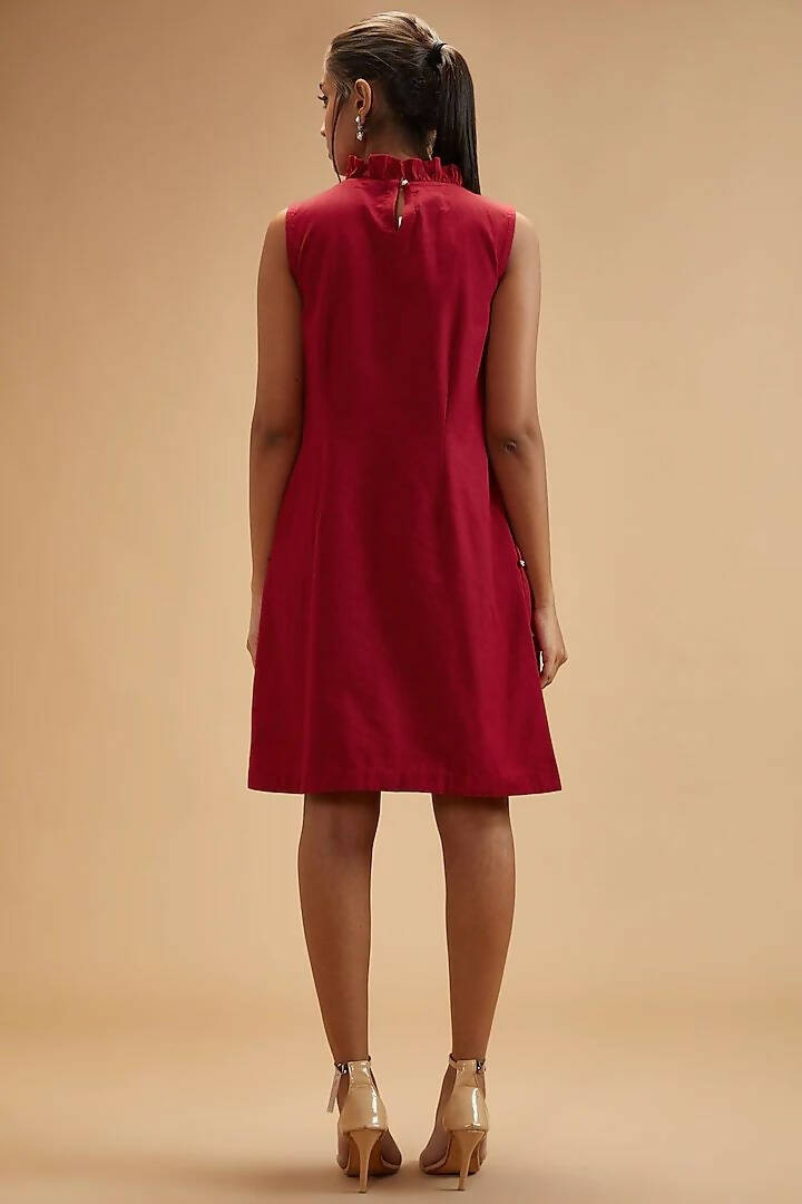 Scarlet Red Pleated Tunic