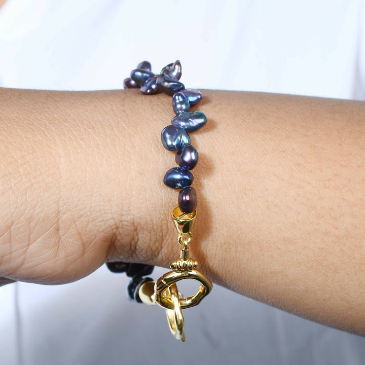 Black Pearl Melted Bracelet