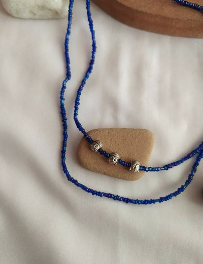Buddha and Blue necklace - Set of 2
